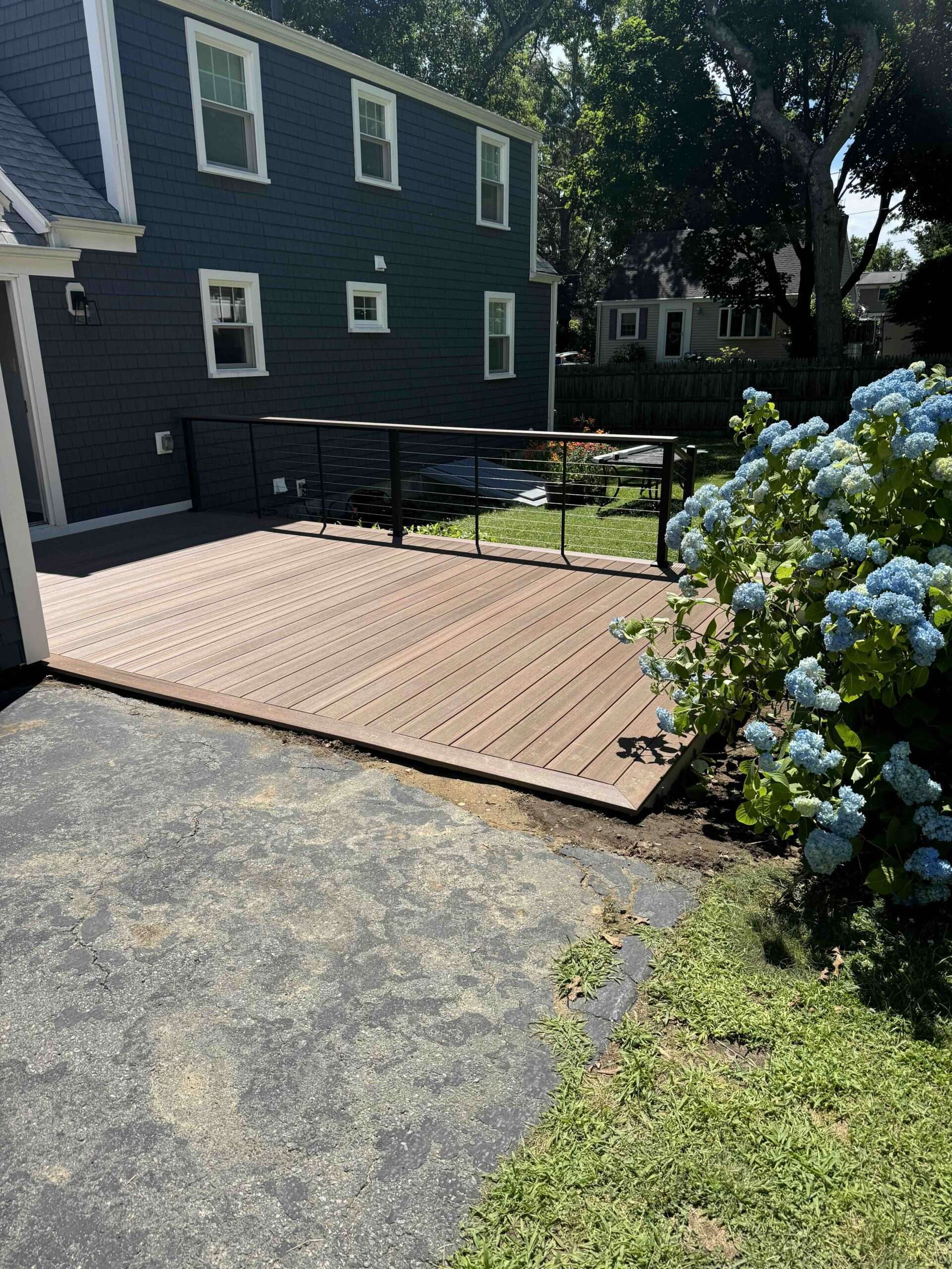 Ground level composite deck