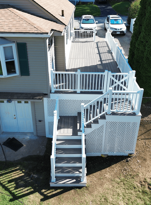 Outdoor living deck project trex composite auburn